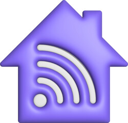 Poster - 3d rendering wifi radio signal icon. Illustration with shadow isolated on white.