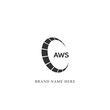 AWS logo. A W S design. White AWS letter. AWS, A W S letter logo design. Initial letter AWS linked circle uppercase monogram logo.