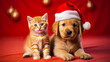 Christmas cat and dog generative ai 
