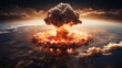© Lusi_mila - Terrible explosion of a nuclear bomb with a mushroom. Nuclear catastrophe