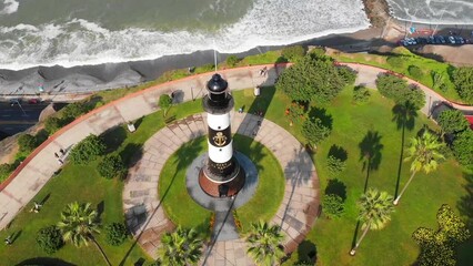 Wall Mural - Aerial shots of the city of Lima, Peru, its beaches and landscapes.