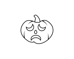 pumpkin icon vector design symbol of Halloween holiday horror.