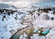 Mammoth Hot Spring Covered in Snow 