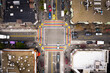 Top Down View Of Rainbow Crosswalk in San Francisco