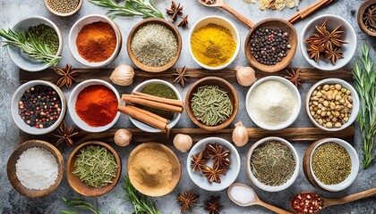  variety of spices and herbs
