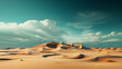 Sand dunes in the desert. Generative AI	