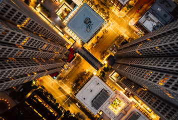 Aerial Top Down View of Buildings / Skyscrapers 