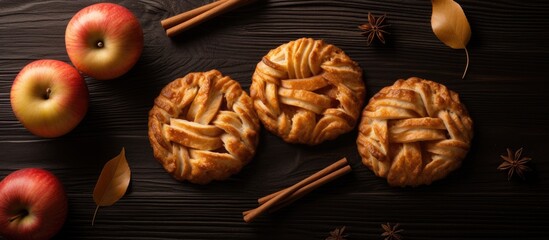 Canvas Print - A bird s eye view of cookies made with apple pie