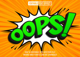 Poster - Oops Comic editable text effect 3d style template
