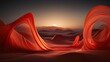 A fiery sky embraces the amber hues of a desert landscape, as the wavy lines dance in the ever-changing sunset, painting a fluid and wild portrait of outdoor beauty against the rugged mountains