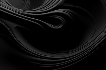 Poster - Abstract Monochrome Waves of AI-Generated Art Generative AI. Created With Generative AI Technology