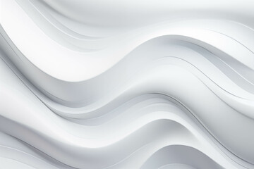 Poster - Abstract Waves of White Generative AI. Created With Generative AI Technology