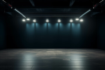 Poster - A Captivating Display of Illuminated Lights in a Mysterious Space Generative AI. Created With Generative AI Technology