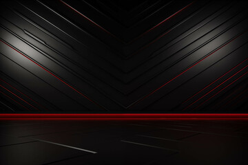 Poster - Abstract Art with Bold Black and Vibrant Red Lines Generative AI. Created With Generative AI Technology