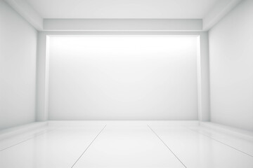 Poster - Empty Room with White Walls and Floor Generative AI. Created With Generative AI Technology