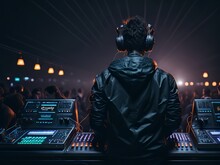 DJ Toca En El Club Nocturno De La Discoteca