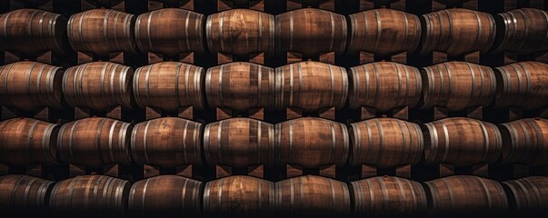 wine barrels at the winery Generative AI