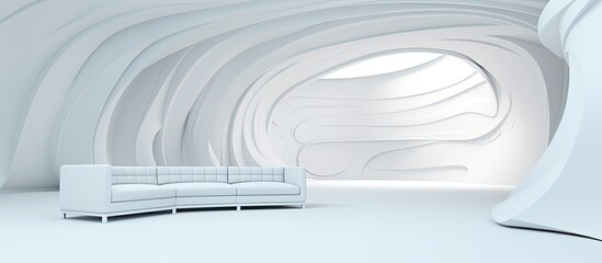 Poster - AI rendering an abstract white interior drawing