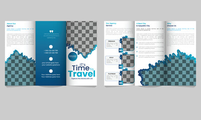 Travel Trifold Brochure poster Design template