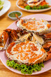 steamed roe crab with milk - Thai food close up