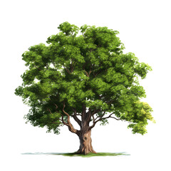 Wall Mural - Beautiful big tree on transparent background PNG for decorating projects and scenery.