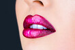 © Yevhen - Portrait lips, lipstick or lipgloss. Beautiful lipstick, beauty lipgloss. Close up, macro with lip, mouth. Sexy lips, lip care. Sensual mouth, beautiful makeup, sexy make up