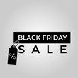 Black Friday Sale banner. Modern minimal design with black and white typography. Template for promotion, advertising, web, social and fashion ads. Sale tag concept Vector illustration.