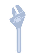 Poster - Wrench adjustable 2D cartoon object. Repair instrument. Construction hand tool isolated vector item white background. Workshop mechanic. Fixing gear. Spanner work tool color flat spot illustration