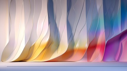 Poster - Abstract light background with colorful gradient blurry smooth wave. Generative AI