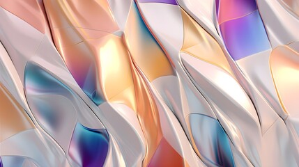 Poster - Abstract light background with colorful gradient blurry smooth wave. Generative AI