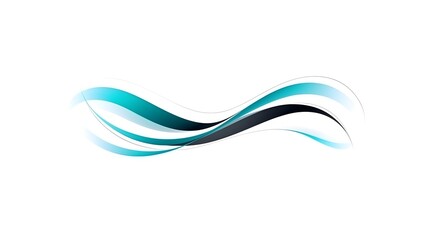 Poster - Abstract curvy illustration with modern blue wave. Generative AI
