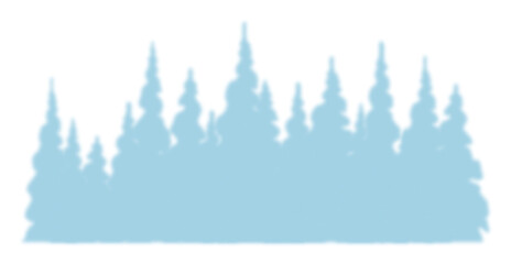 Wall Mural - Snowy winter spruces. Blurred Pines in the snow. Blurred forest for background. On transparent, png.