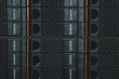 close up shot of a disk array on the server