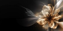 Beautiful Abstract Black And Gold Luxury Transparent Floral Design Background. Beautiful Generative AI AIG32