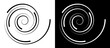 © Mykola Mazuryk - Abstract background with lines in art design spiral as logo or icon. A black figure on a white background and an equally white figure on the black side.