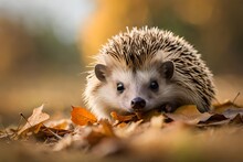 Autumn, Hedgehog, Animal Wildlife, Leaf, Animals In The Wild.