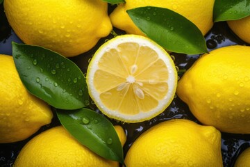 lemons close up background