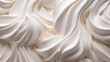  a close up view of a white whipped cream textured with icing on a sheet of white icing.  generative ai