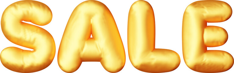 Poster - 3D Gold Sale Word in Balloons