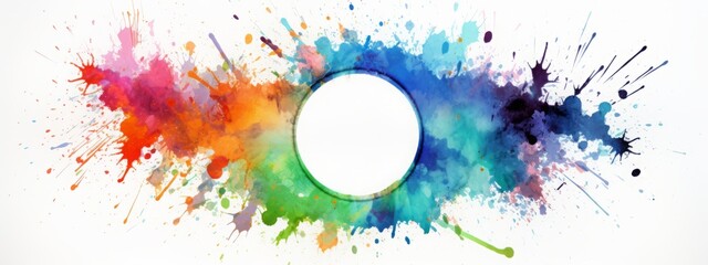 Wall Mural - Stain ring watercolor circle mark glass red drink isolated paper cup trace background white. Watercolor stamp spill stain ring round drop grunge print splatter liquid splash alcohol ink water art spot