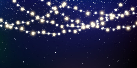 Wall Mural - magic christmas light. garland decoration