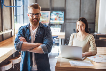 People working in the office