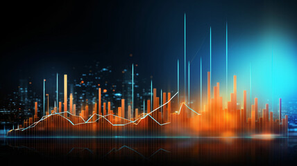 Wall Mural - Forex chart with double exposure. financial research concept