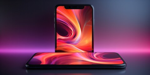 Variatons of vivid colored wallpaper art smartphone screen background images. 