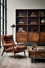Interior Where Each Piece Of Furniture Has A Unique History. A Leather Armchair Tells Tales Of Cozy Evenings, While A Mid-century Coffee Table Holds Decades Of Memories