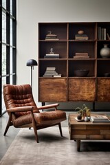 Interior where each piece of furniture has a unique history. A leather armchair tells tales of cozy evenings, while a mid-century coffee table holds decades of memories