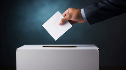 Poster - businessman with ballot box