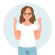© Tatiana - Aggressive woman with angry expression gesturing with her hands. Human emotions. Flat style illustration, vector