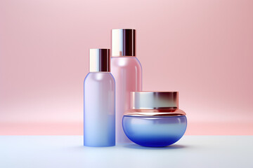 Poster - A couple of bottles sitting on top of a table. Perfect for showcasing beverages or creating a still life scene.