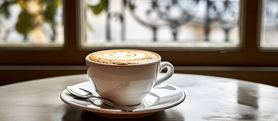 Canvas Print - Cappuccino at H agen Dazs in Berlin GERMANY